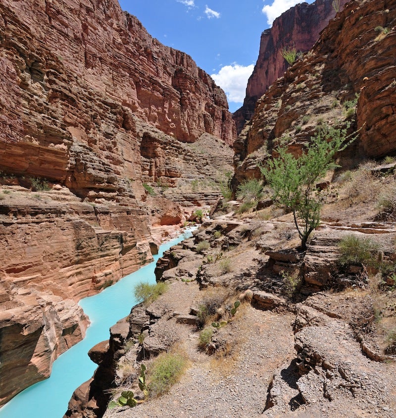 The mouth of Havasu Creek, at the Grand Canyon. The mouth of Havasu Creek, at the Grand Canyon.