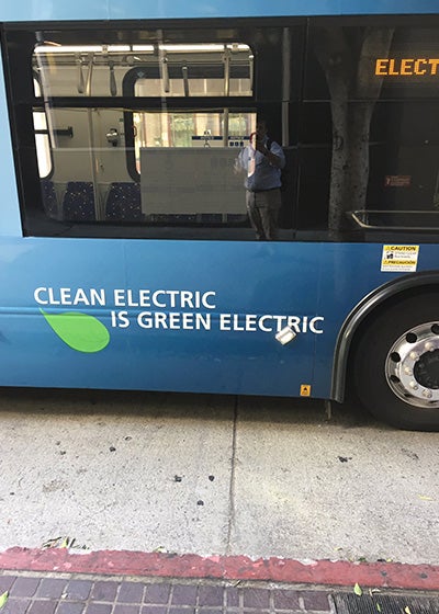Electric bus in Los Angeles.