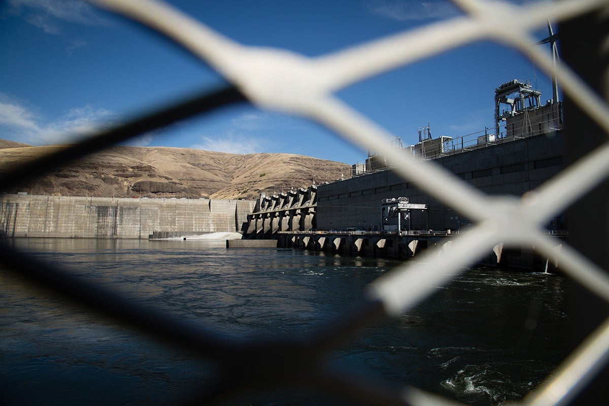 Lower Granite Dam, one of the four dams on the Lower Snake River that are driving all remaining Snake River salmon toward extinction.