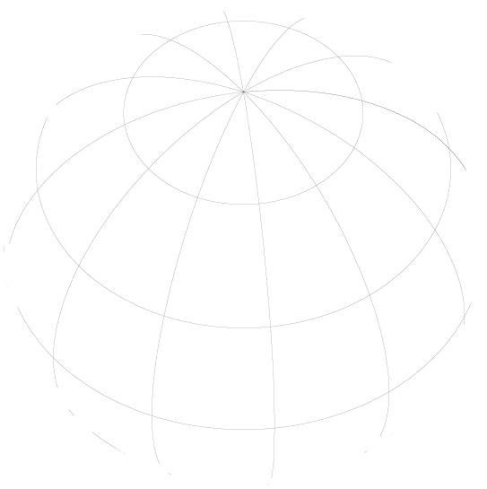 Orthographic map centered on North America.