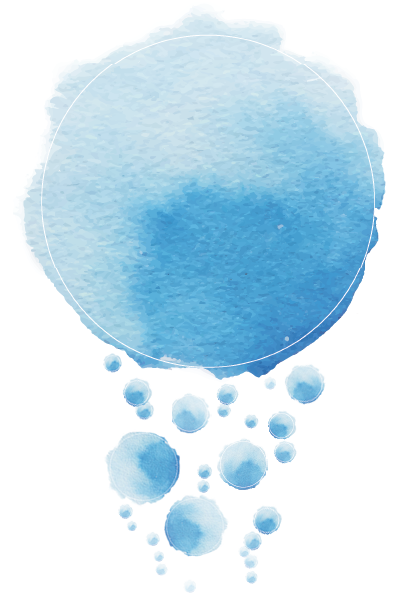 blue watercolor bubble.