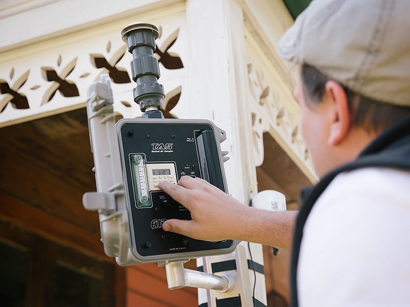 Particulate air monitors in use in St. John the Baptist Parish, Louisiana. Particulate air monitors in use in St. John the Baptist Parish, Louisiana.