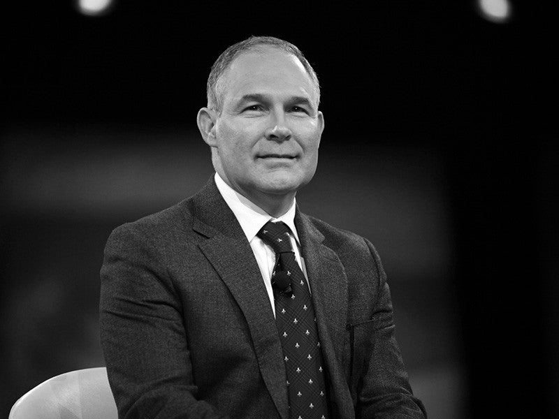 Oklahoma Attorney General Scott Pruitt of Oklahoma speaks at the 2016 Conservative Political Action Conference in National Harbor, Maryland. Oklahoma Attorney General Scott Pruitt of Oklahoma speaks at the 2016 Conservative Political Action Conference in National Harbor, Maryland.