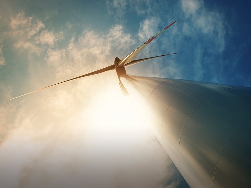 A wind turbine. A wind turbine.