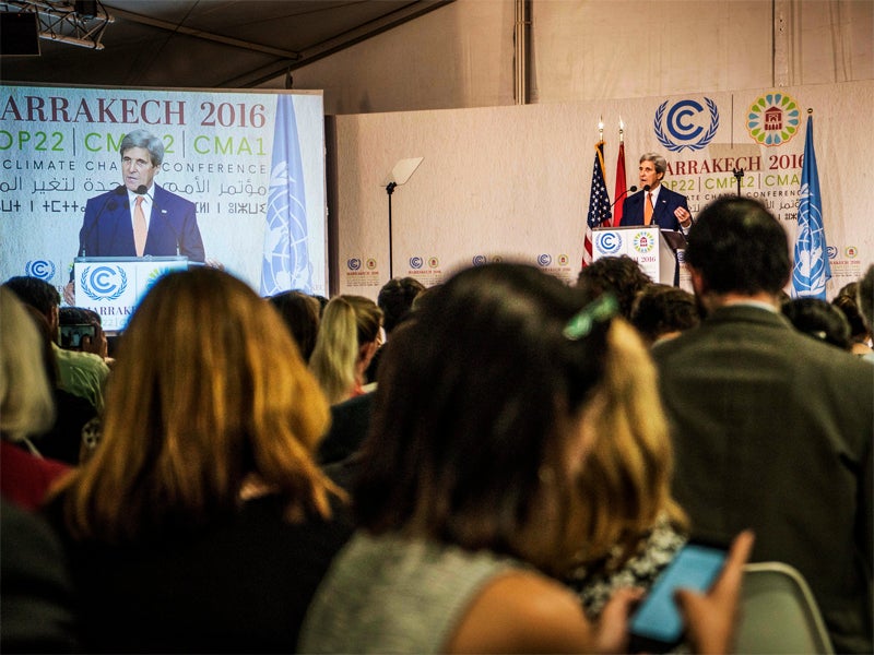 U.S. Secretary of State John Kerry delivers remarks at Cop22 U.S. Secretary of State John Kerry delivers remarks at Cop22