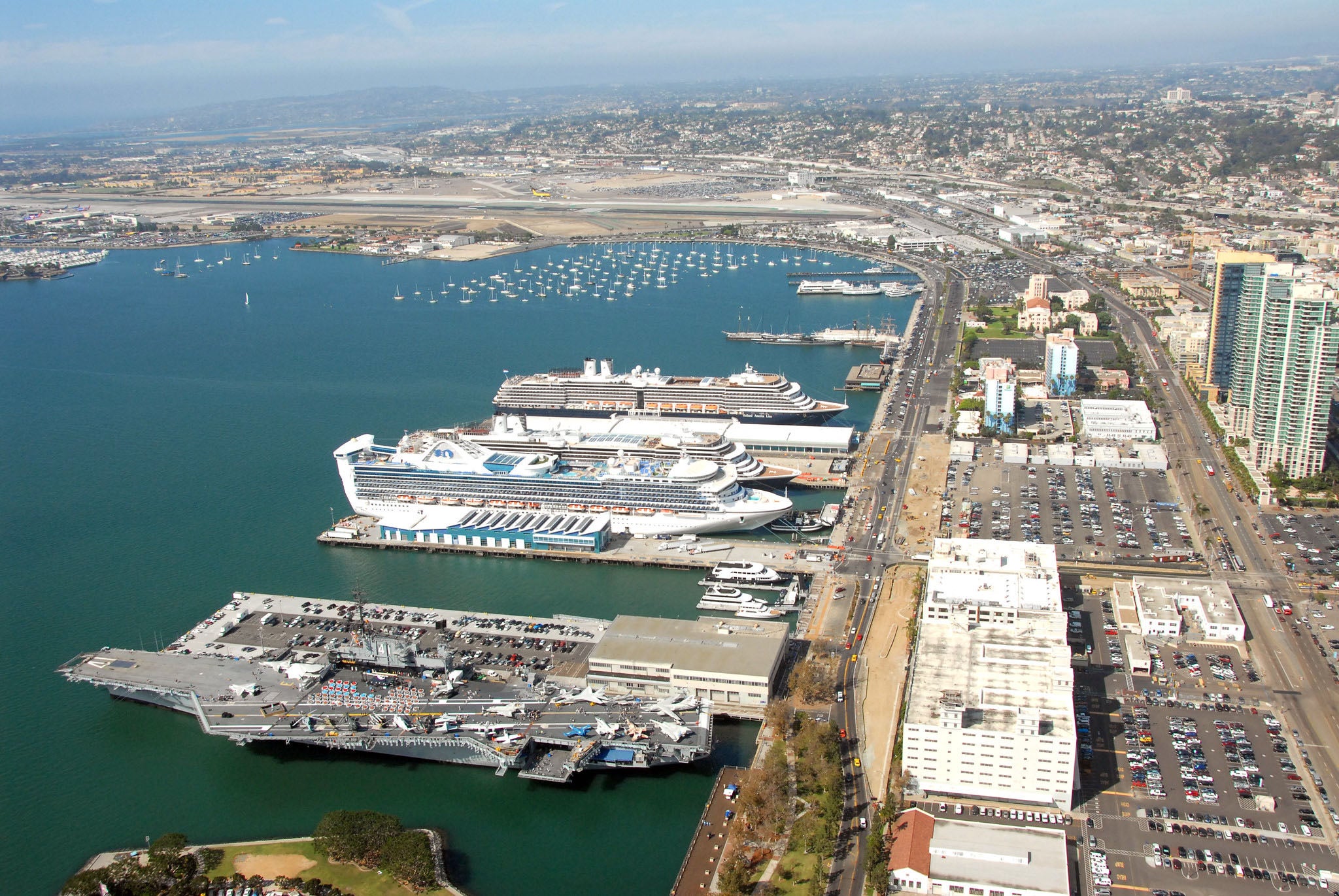 Aerial view of the Port of San Diego