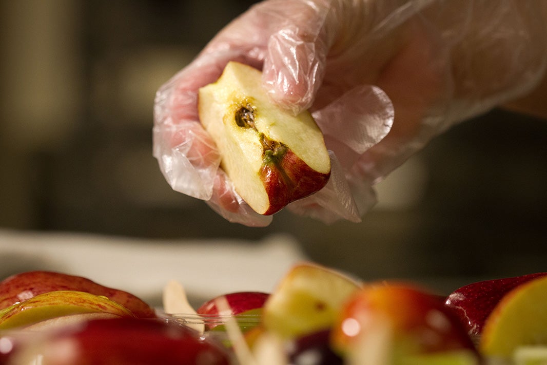 More than half of all apples in the U.S. are sprayed with chlorpyrifos, a pesticide considered too toxic for residential use. Yet, the substance can still be used in our food. More than half of all apples in the U.S. are sprayed with chlorpyrifos, a pesticide considered too toxic for residential use. Yet, the substance can still be used in our food.