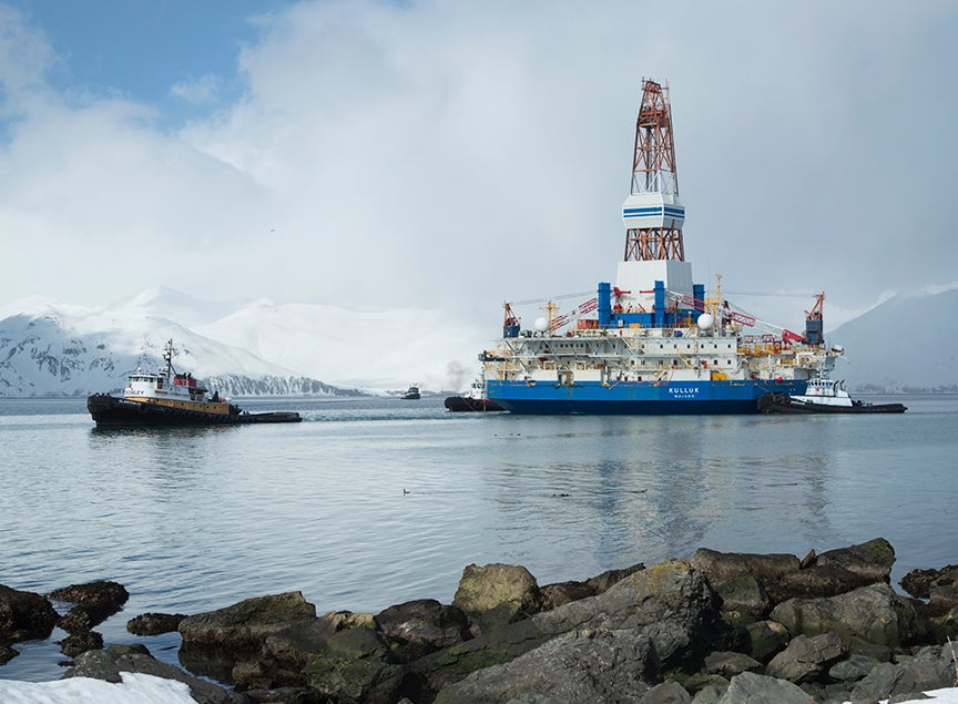 The Kulluk, one of Shell's oil drilling rigs  for the Arctic.