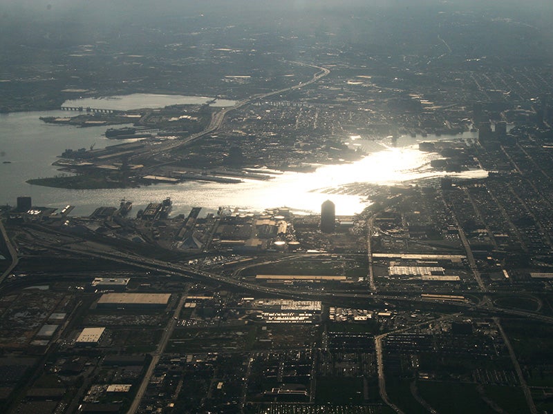 An aerial view of Baltimore.