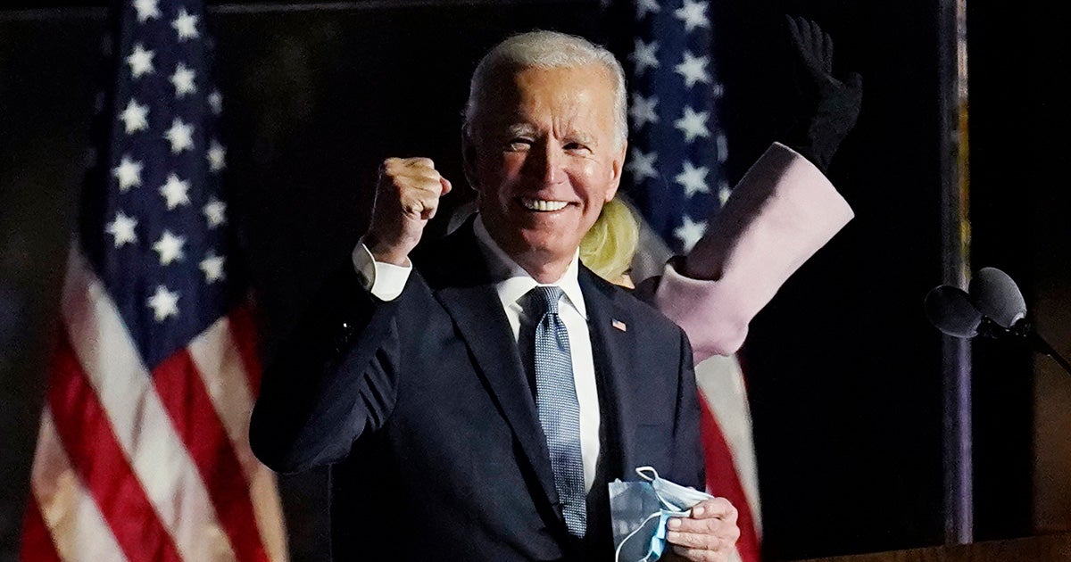 Democratic presidential candidate former Vice President Joe Biden speaks to supporters, early Wednesday, Nov. 4, 2020, in Wilmington, Del.