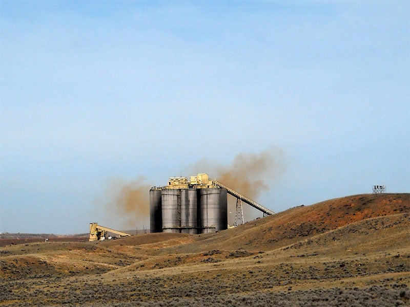 Orange cloud over the Black Thunder coal mine. These clouds are nitrogen oxide gases, which are poisonous. Orange cloud over the Black Thunder coal mine. These clouds are nitrogen oxide gases, which are poisonous.