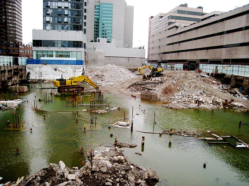 A brownfield site in Hell's Kitchen, New York City. A brownfield site in Hell's Kitchen, New York City.