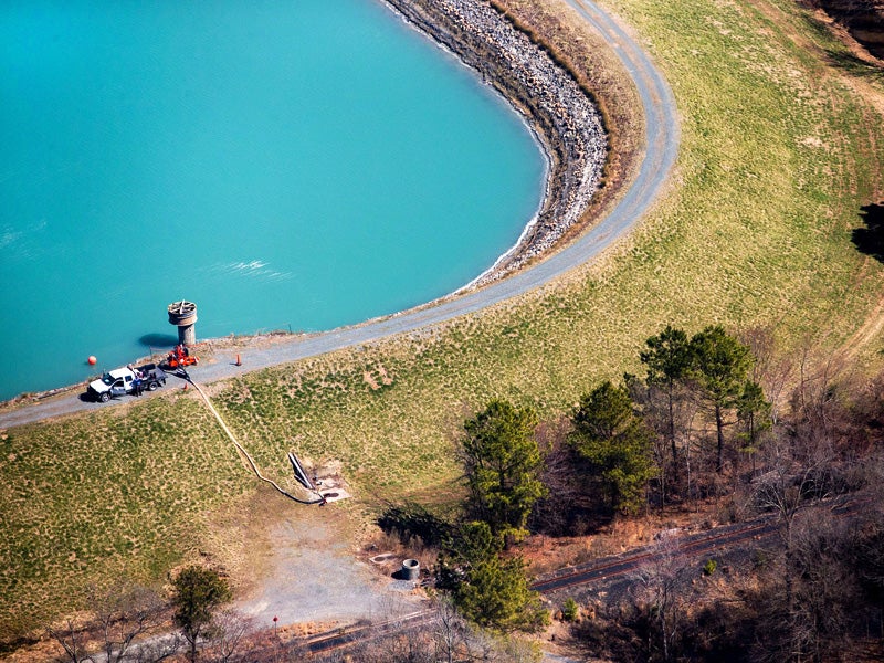 A coal ash pond at the Duke Energy Cape Fear Plant that has been here since 1985. A coal ash pond at the Duke Energy Cape Fear Plant that has been here since 1985.