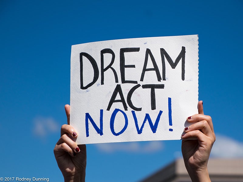 At a DACA rally at the Halifax Mall in Raleigh, North Carolina, Oct. 1, 2017. At a DACA rally at the Halifax Mall in Raleigh, North Carolina, Oct. 1, 2017.