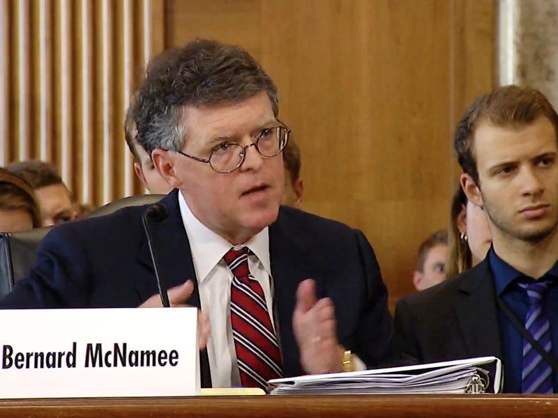 Bernard McNamee is the Trump administration's pick to fill an open seat on the Federal Energy Regulatory Commission. Bernard McNamee was confirmed by the Senate in December, 2018 to fill an open seat on the Federal Energy Regulatory Commission.