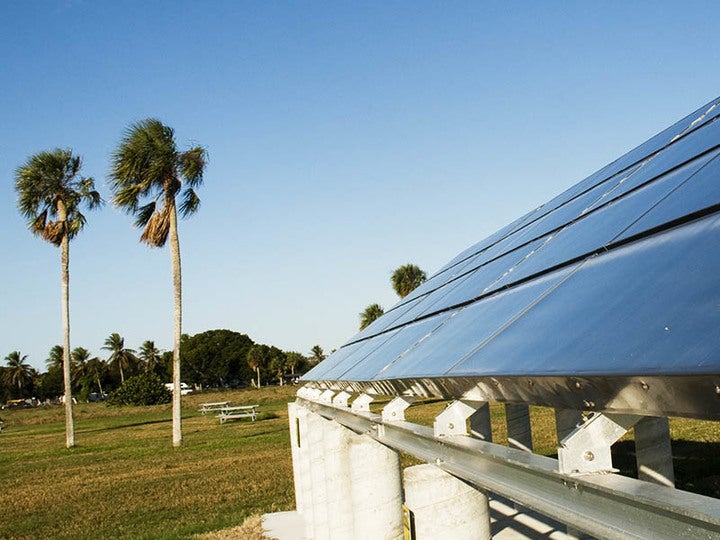 Solar Panels at campground in Everglades National Park in Florida. Solar Panels at campground in Everglades National Park in Florida.