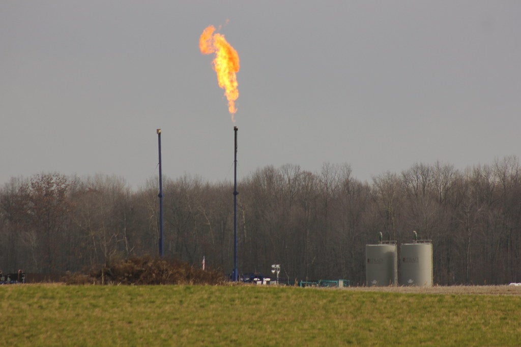Flare up at fracking well Flare up at fracking well