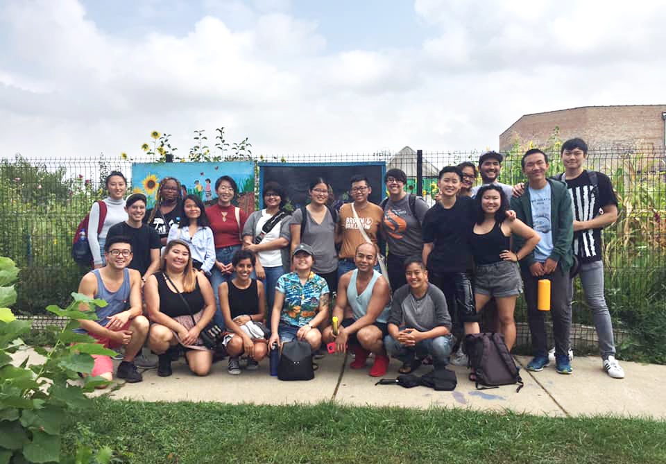 Members of Chicago Asian Americans for Environmental Justice gathered to learn about environmental issues in Chicago’s Little Village neighborhood.