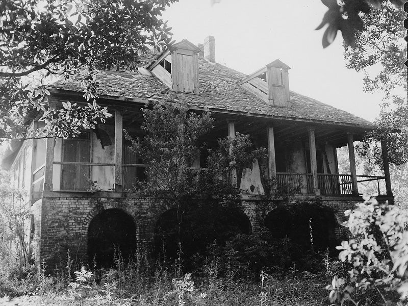 This house stood on the St. Rosalie Plantation grounds until it was torn down in the 1940s.