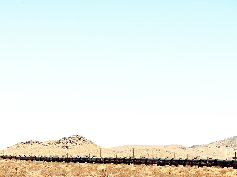 A train passes through Kern County. A train passes through Kern County.