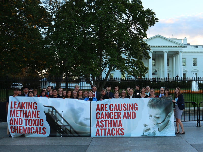 In November 2015, 35 people from 12 different states came to Washington, D.C. with one message: clean up the oil and gas industry’s air pollution. Methane: in November 2015, 35 people from 12 different states came to Washington, D.C. with one message: clean up the oil and gas industry’s air pollution.