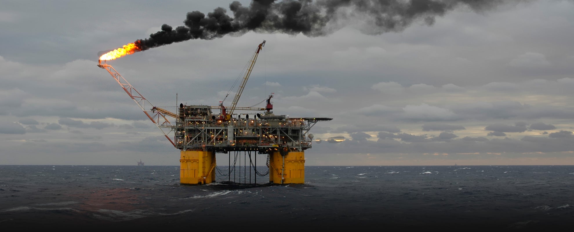 An offshore production oil rig. An offshore production oil rig.