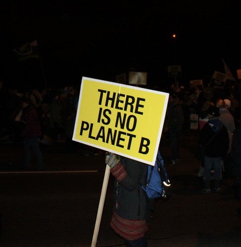 Protest sign saying "there is no planet B" Protest sign saying "there is no planet B"