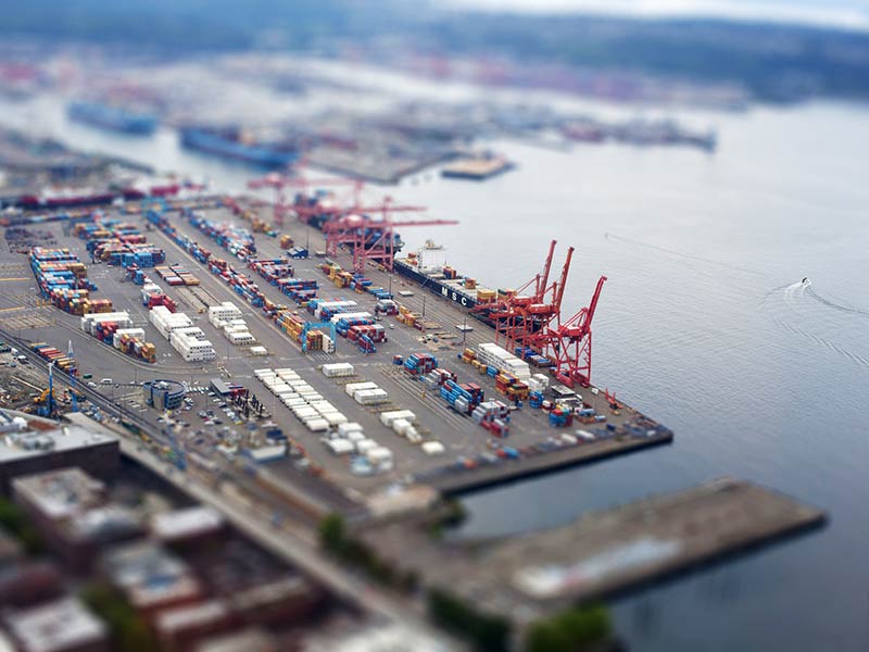 The Port of Seattle. The Port of Seattle.