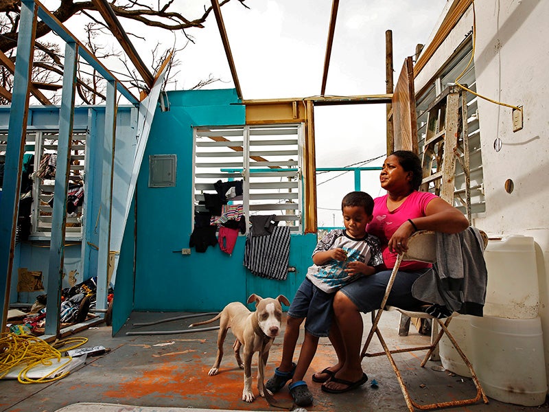 Heydee Perez and her son, Yenel Calera, have not received any aid one week after Hurricane Maria.