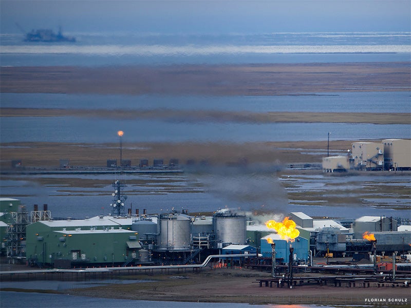 The Prudhoe Bay Oil Field in Alaska's North Slope. The Prudhoe Bay Oil Field in Alaska's North Slope.