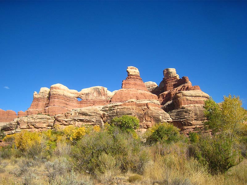 Crescent Arch near Salt Creek in Canyonlands National Park. Crescent Arch near Salt Creek in Canyonlands National Park.