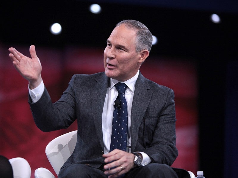 Attorney General Scott Pruitt of Oklahoma, speaking at the 2016 Conservative Political Action Conference in National Harbor, Maryland. Attorney General Scott Pruitt of Oklahoma, speaking at the 2016 Conservative Political Action Conference in National Harbor, Maryland.