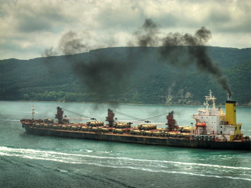 Ocean-going vessels with large marine diesel engines, such as container ships, tankers, freighters and cruise ships, are a significant source of air pollution in coastal states. Ocean-going vessels with large marine diesel engines, such as container ships, tankers, freighters and cruise ships, are a significant source of air pollution in coastal states.