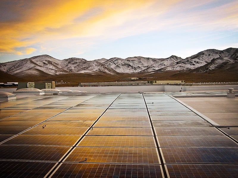A 150 kilowatt photovoltaic array at the Food Bank of Northern Nevada, in Reno.