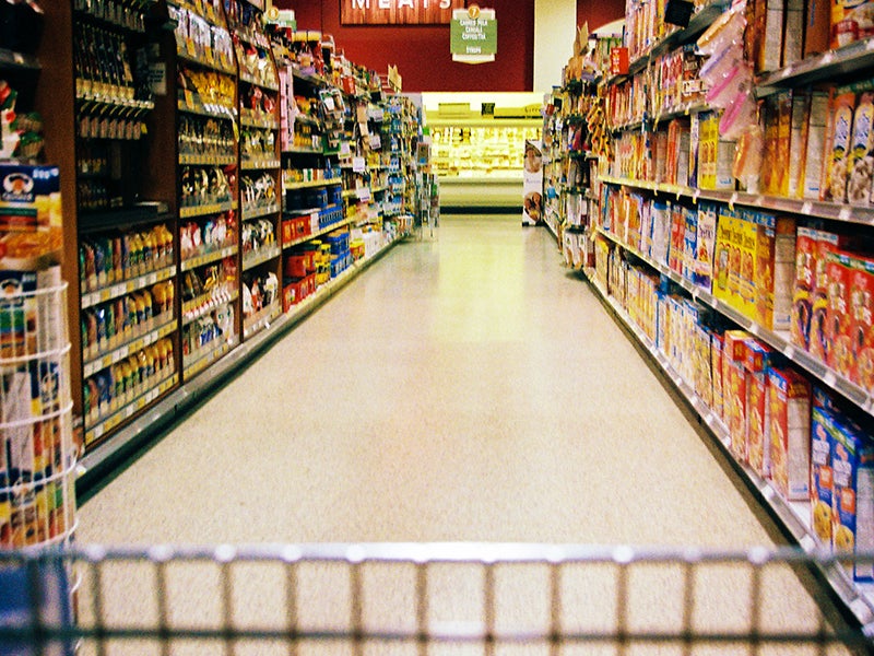 A supermarket aisle.