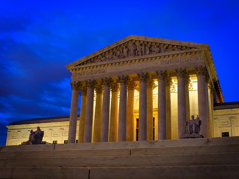 The U.S. Supreme Court building in Washington, D.C. The U.S. Supreme Court building in Washington, D.C.
