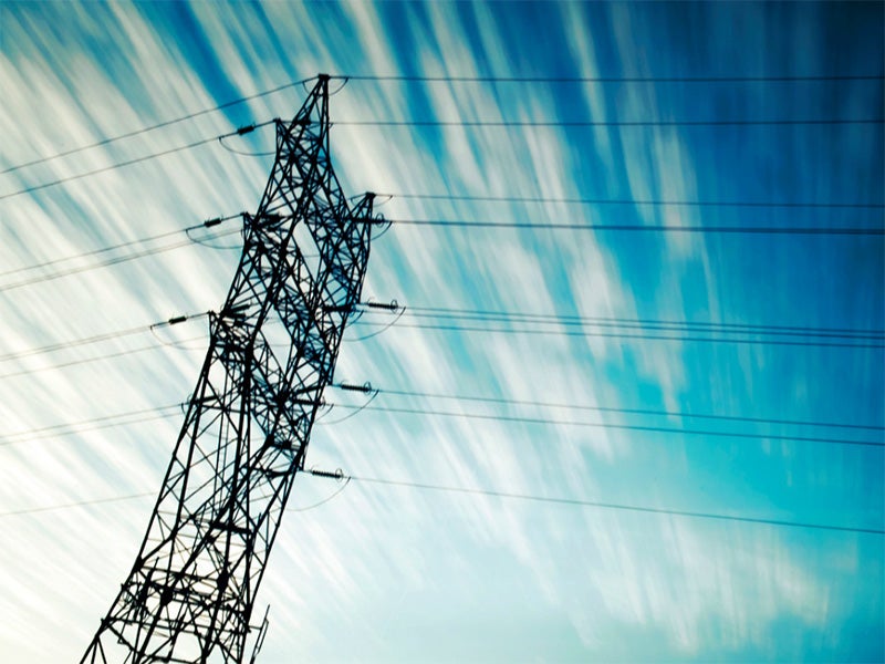 Electricity transmission lines. Electricity transmission lines.
