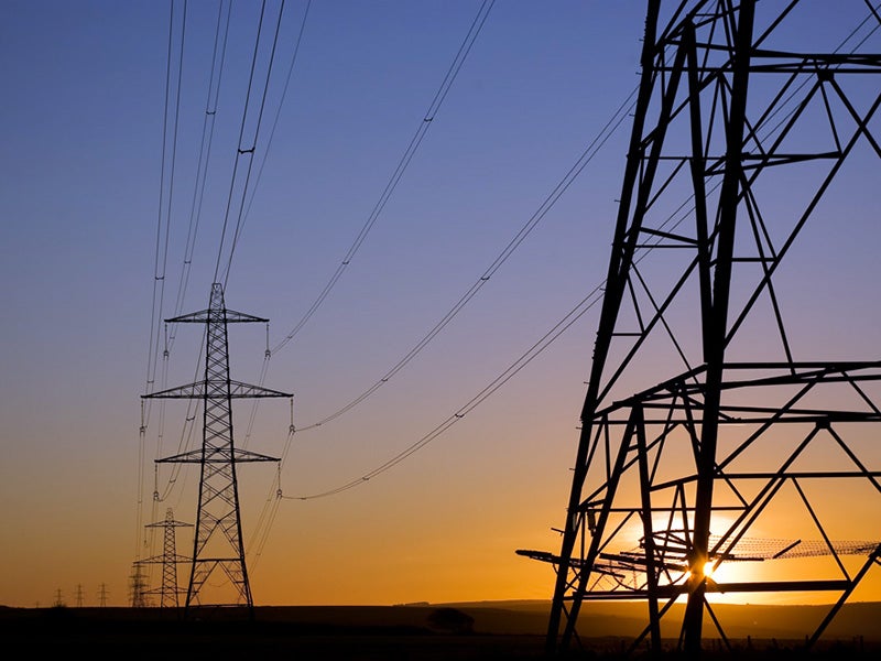 Electricity transmission lines. Electricity transmission lines.