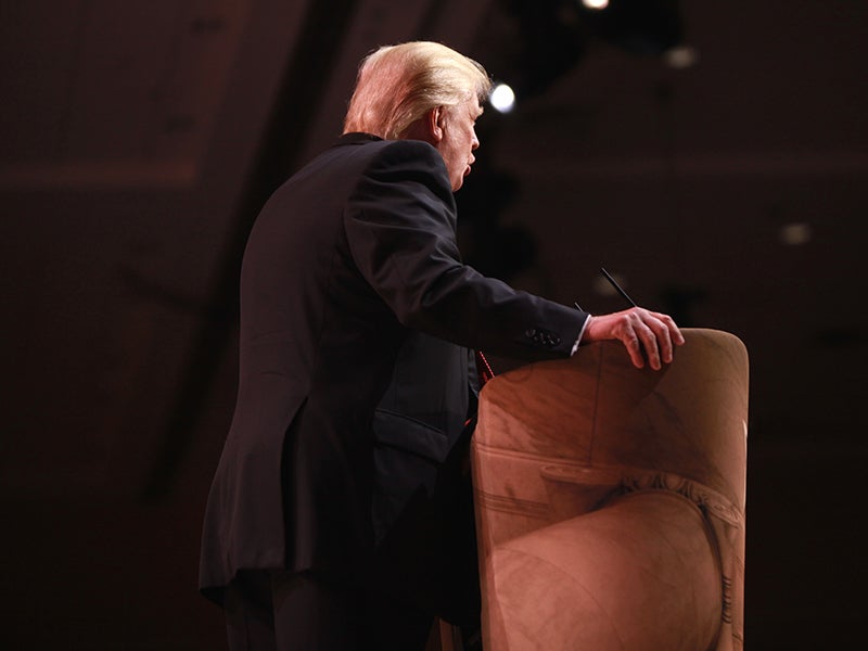 Trump, at the Conservative Political Action Conference in 2014 at National Harbor, Maryland. Trump, at the Conservative Political Action Conference in 2014 at National Harbor, Maryland.