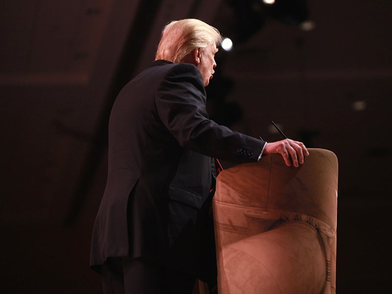Trump, at the Conservative Political Action Conference in 2014 at National Harbor, Maryland.