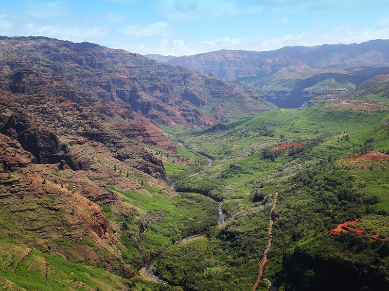 Waimea River and Canyon. Waimea River and Canyon.