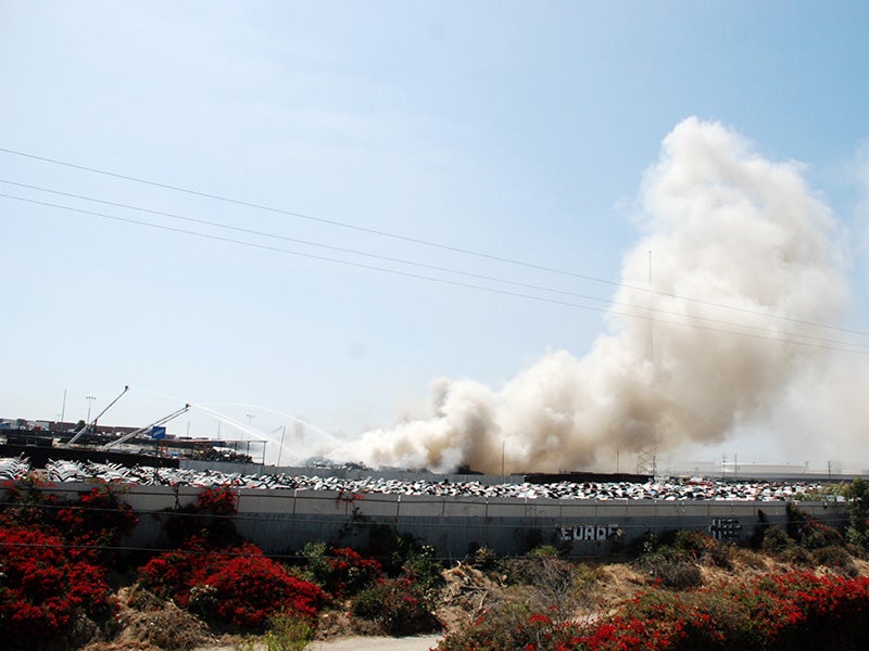 The 2010 explosion and fire at the 'Pick Your Part' junkyard in Wilmington, CA took more than 30 hours to extinguish, releasing particulate matter, dioxins and heavy metals across neighboring communities. The 2010 explosion and fire at the 'Pick Your Part' junkyard in Wilmington, CA took more than 30 hours to extinguish, releasing particulate matter, dioxins and heavy metals across neighboring communities.