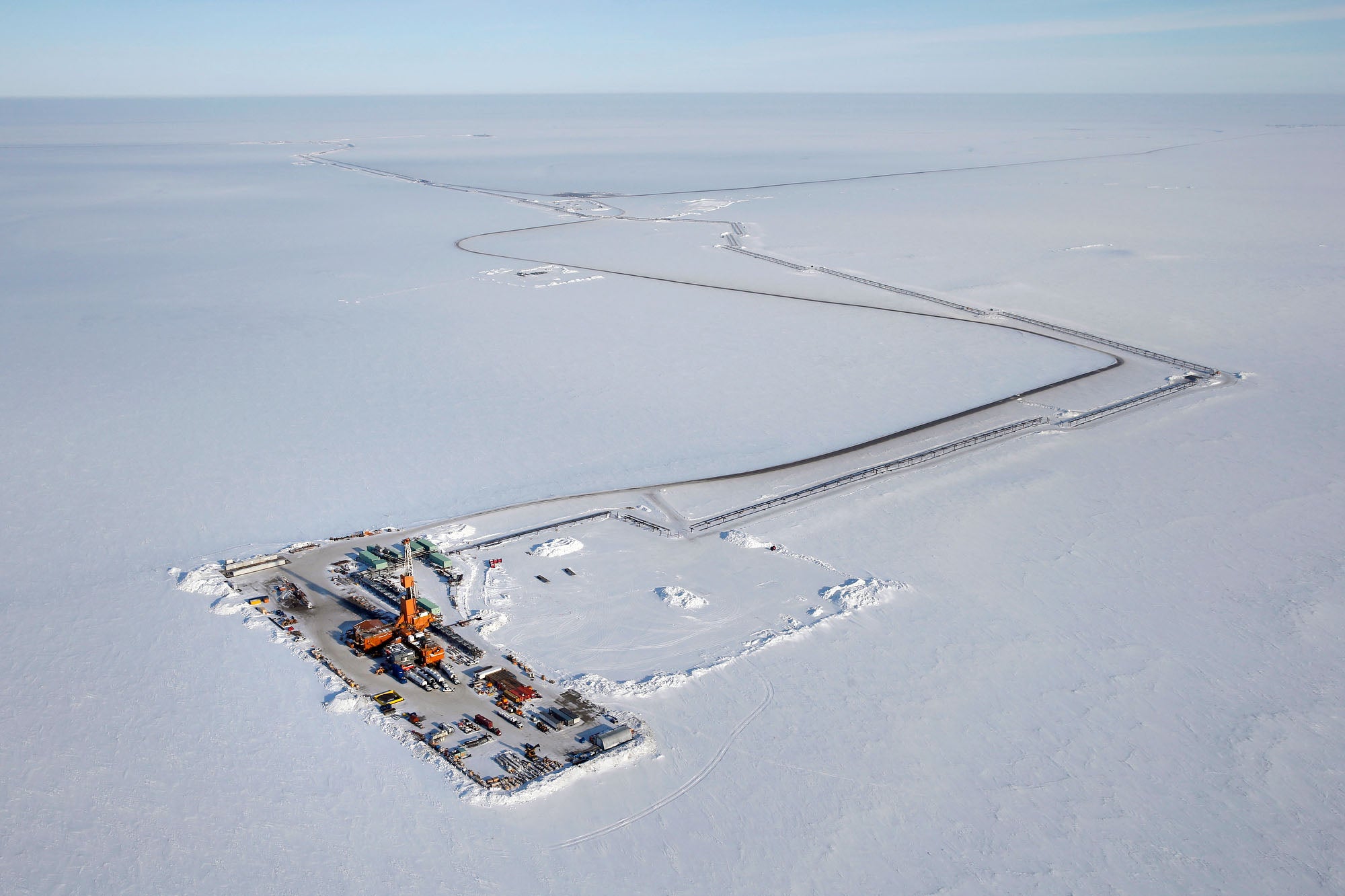 oil drilling in the tundra