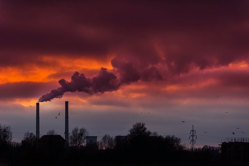 Smoke from a coal powered plant.