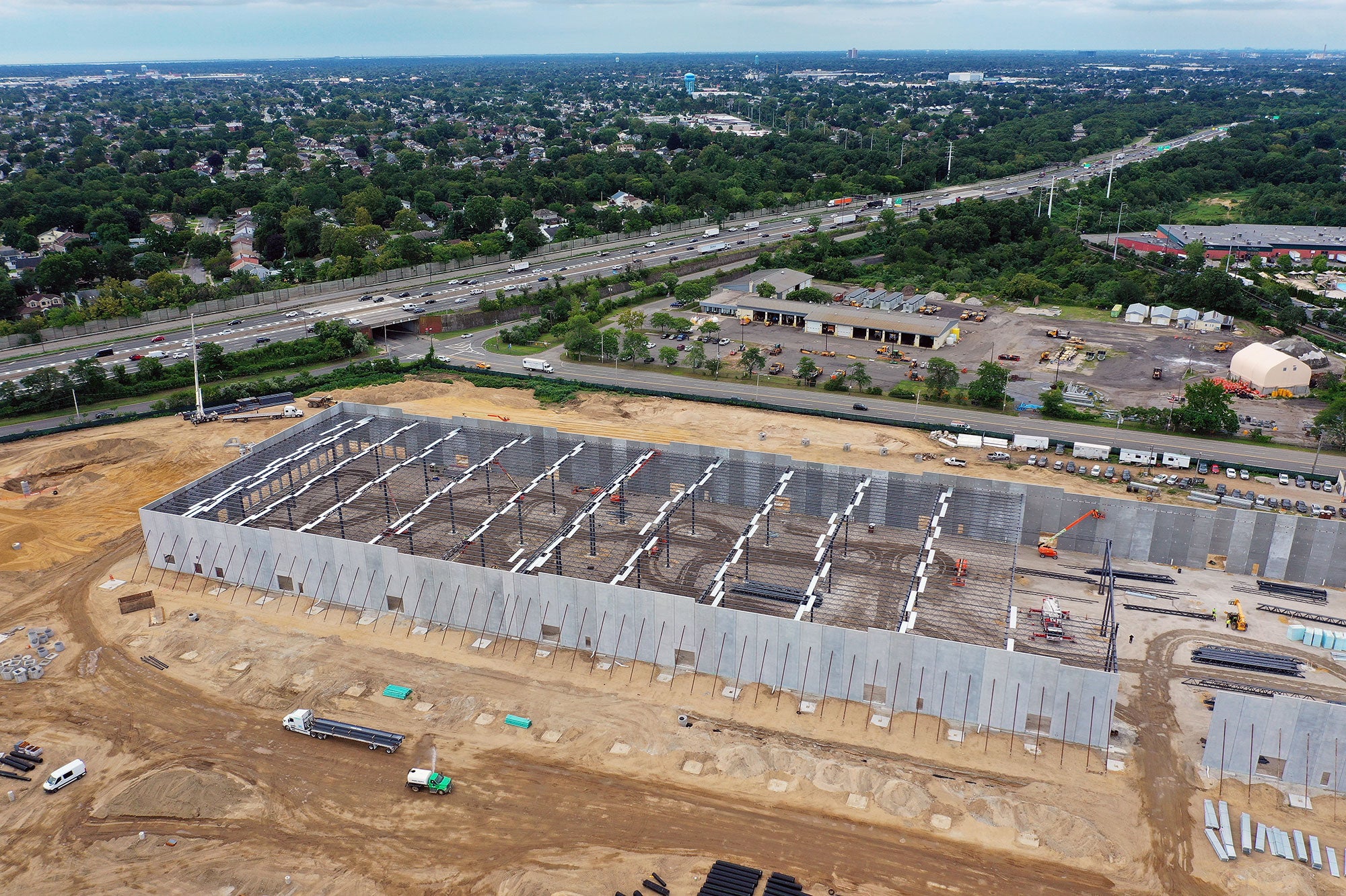 Construction on a last-mile warehouse in Syosset, New York.