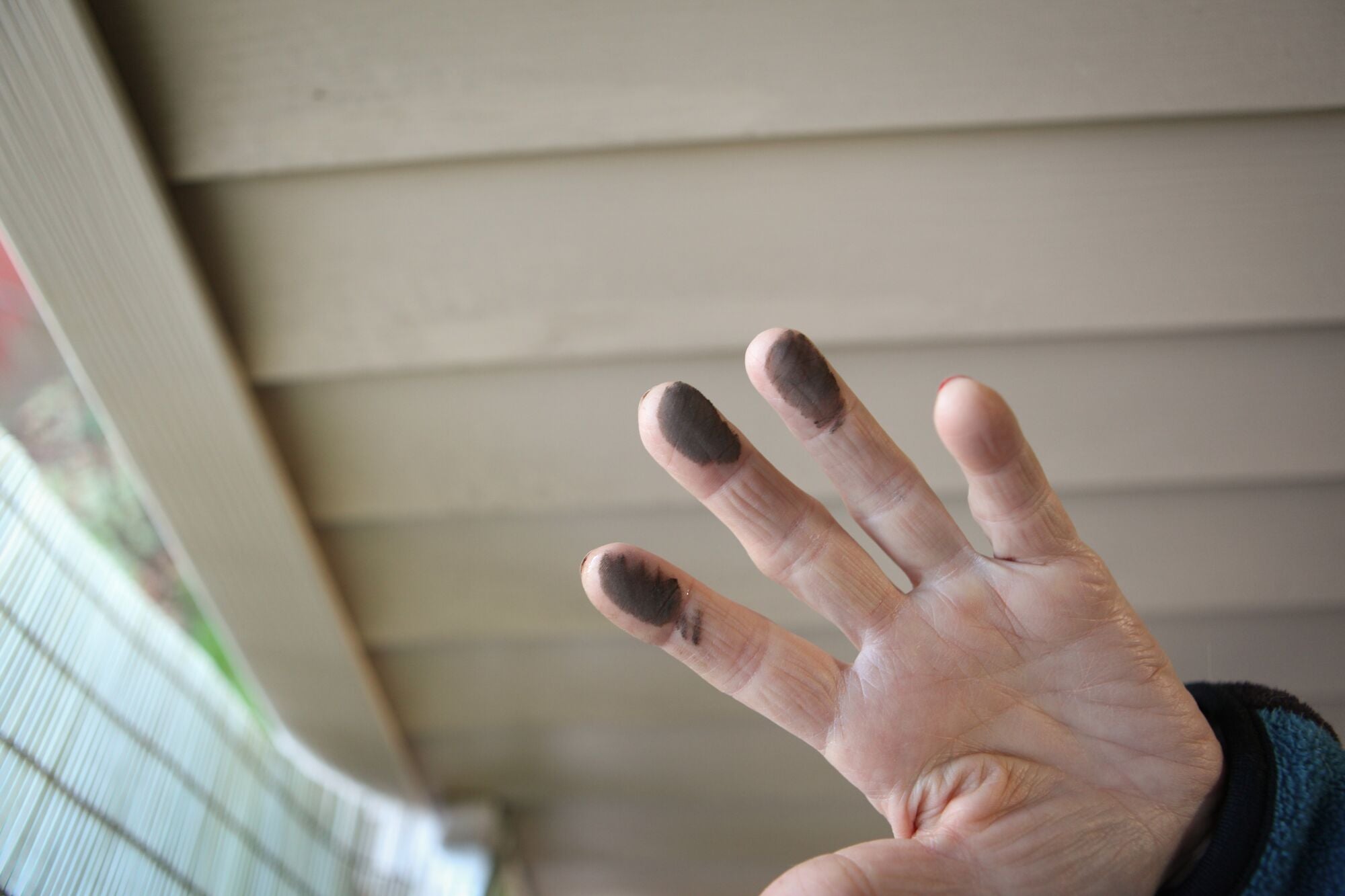 Marti Blake lived next to the Cheswick Generating Station. Marti Blake shows the amount of soot and pollution that accumulated on the side of her house in less than a week. "It's awful. I try to keep it clean, but that's pretty much impossible," Blake said.