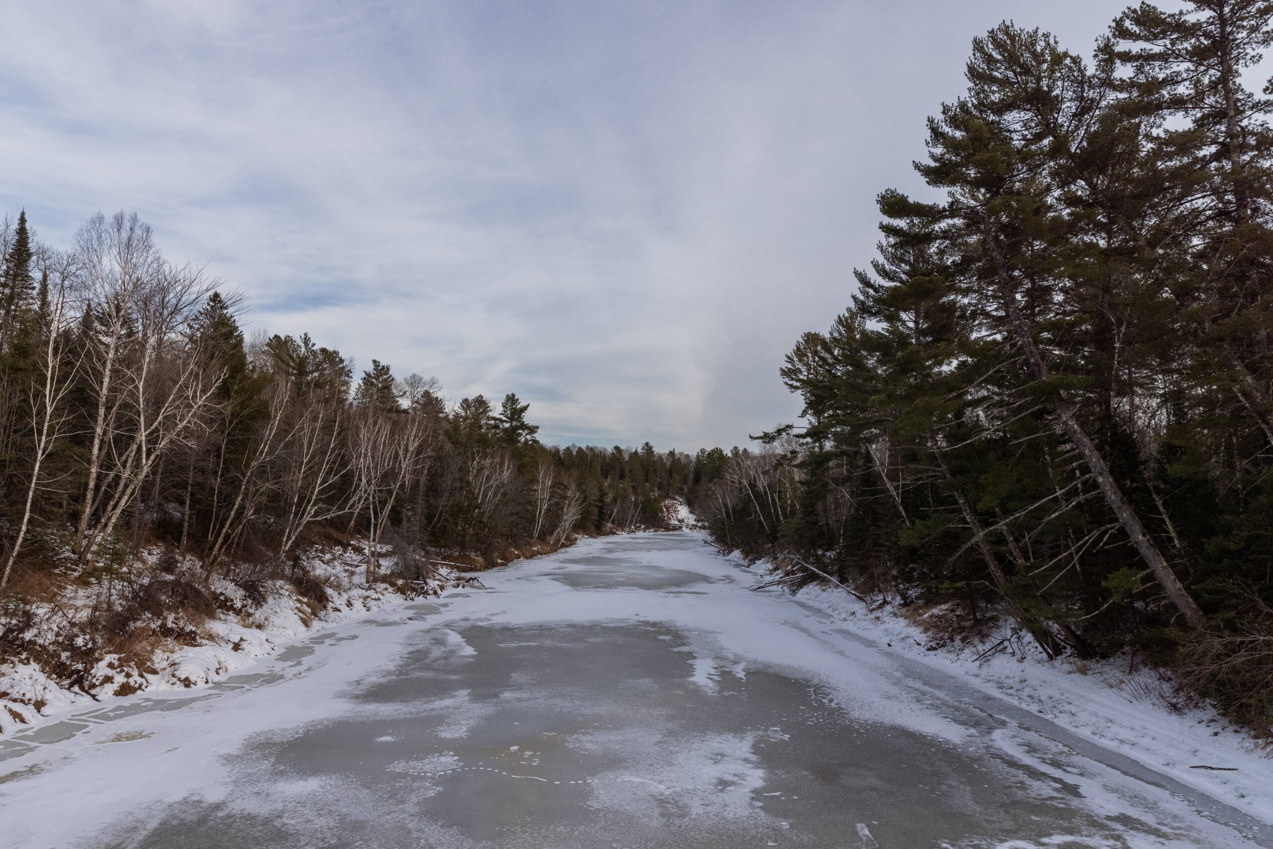 The Bad and White rivers flow through the Bad River Reservation and into Lake Superior in northern Wisconsin. Enbridge's Line 5 pipeline currently crosses both rivers and threatens the Bad River watershed and reservation. (Jaida Grey Eagle for Earthjustice)