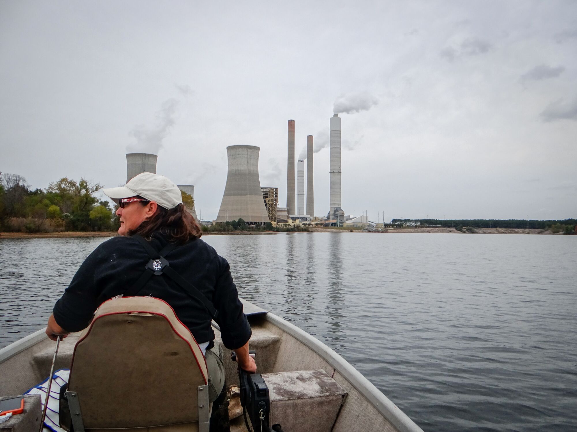 georgia-coal-scherer_waterkeeper Jen Hilburn, Altamaha Riverkeeer, at Plant Scherer in Georgia.