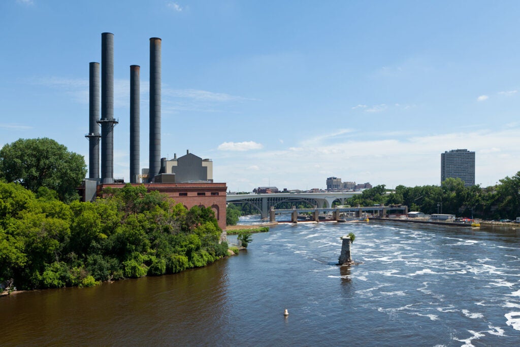 The Riverside (MN) power station on the Mississippi River in Minneapolis, Minn., in 2011.