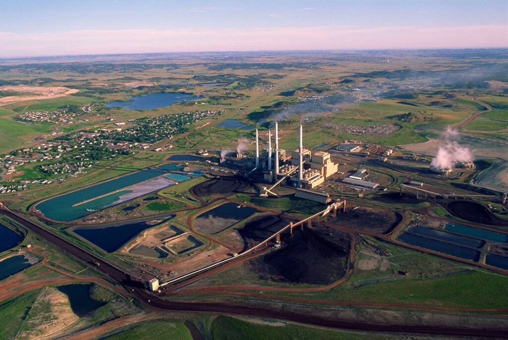 Aerial view of the Colstrip coal-fired power plant in Montana in 2004.